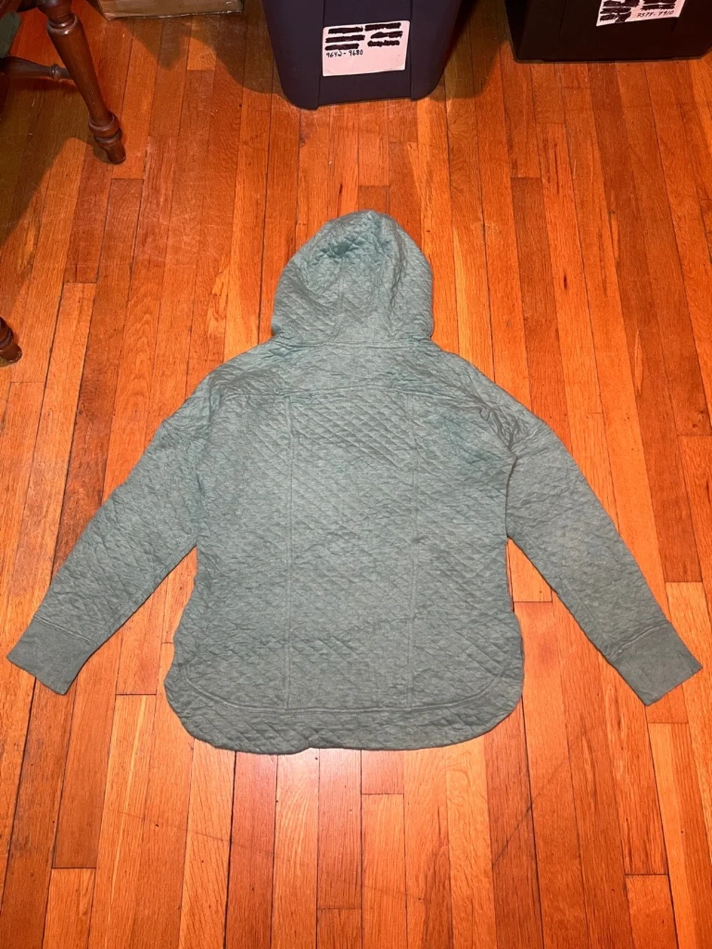 Patagonia Organic Cotton Quilted Hoody Jacket in Beryl Green, Women’s size Small - Picture 14 of 15